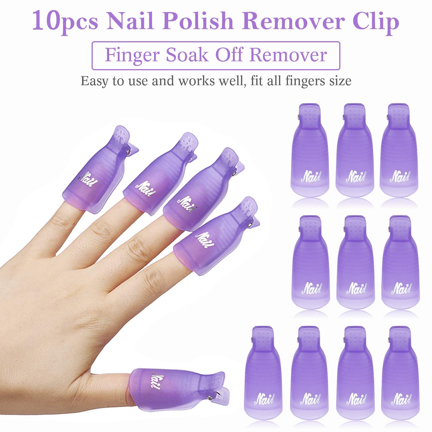 Nail Tech Accessories - 10 stuks plastic nagelkunst soak-off cap