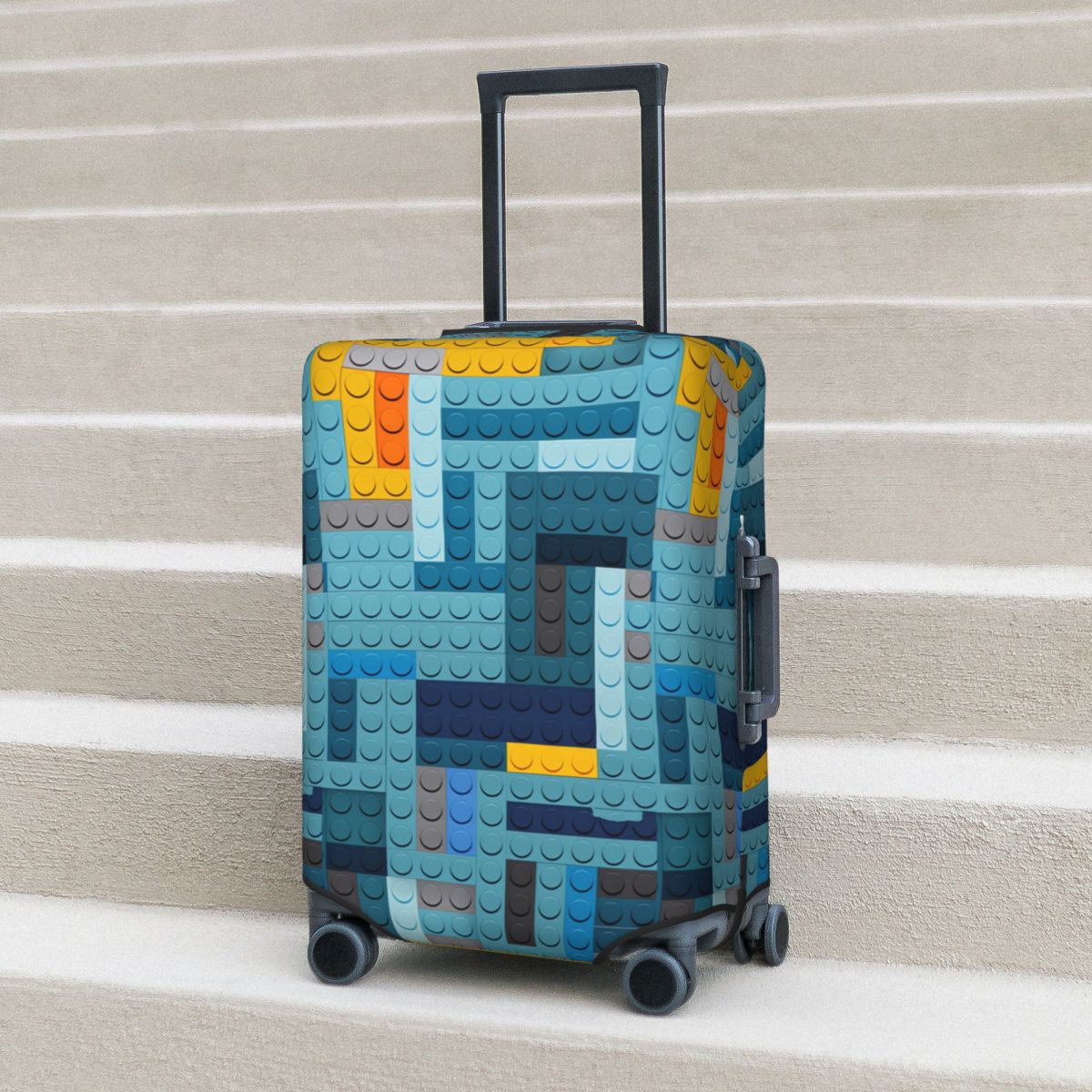Tech Accessories Business - Blue Tech Pixel Bouwstenen Textuur Kofferhoes