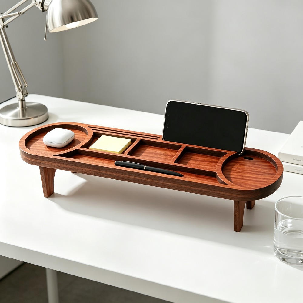 Houten bureau-organizer met te - Tech Accessories For Office Desk recensie en prijs